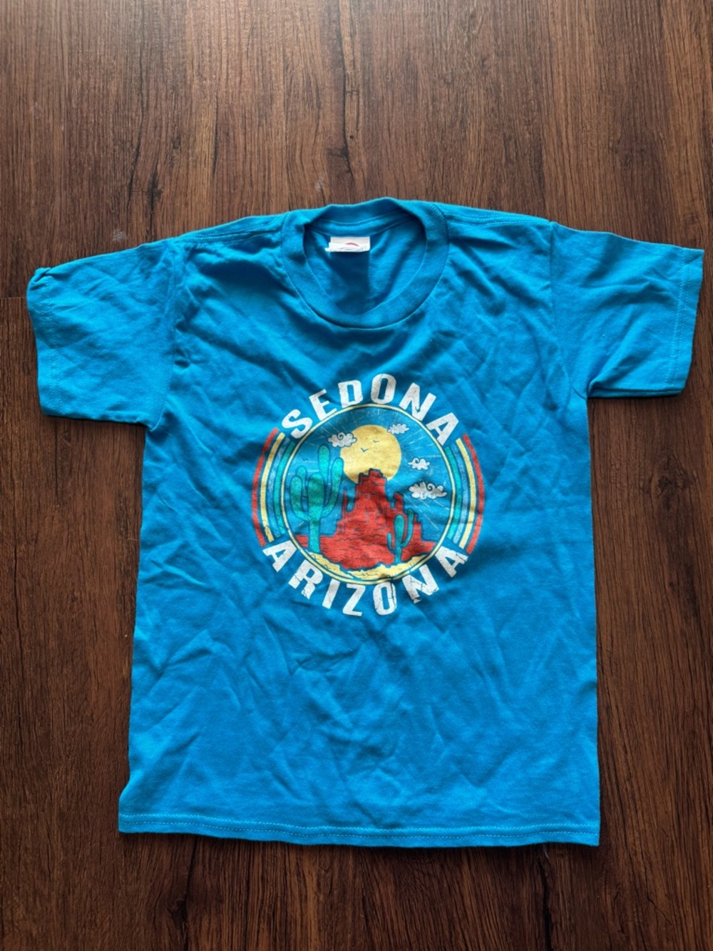 Delta Teal Blue Youth T-Shirt with Sedona Arizona Logo Accent - J